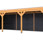 Douglas overkapping, 302 x 864 cm + wanden zwart, Verando, Origin